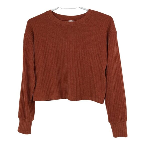 Aritzia Wilfred Free  Pumpkin Brown Orange Rudko Longsleeve Crew Neck size XXS - Picture 2 of 13
